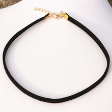 Load image into Gallery viewer, Choker Necklaces Women Black Velvet Suede Leather Chain Short Collares Fashion Jewelry Crown Peace Gothic 90's Bijoux Steampunk