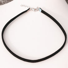 Load image into Gallery viewer, Choker Necklaces Women Black Velvet Suede Leather Chain Short Collares Fashion Jewelry Crown Peace Gothic 90's Bijoux Steampunk