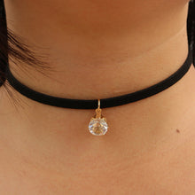 Load image into Gallery viewer, Choker Necklaces Women Black Velvet Suede Leather Chain Short Collares Fashion Jewelry Crown Peace Gothic 90's Bijoux Steampunk