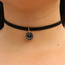 Load image into Gallery viewer, Choker Necklaces Women Black Velvet Suede Leather Chain Short Collares Fashion Jewelry Crown Peace Gothic 90's Bijoux Steampunk
