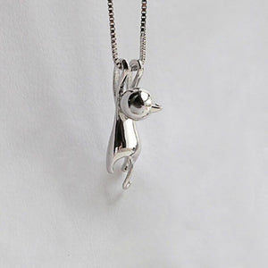 New Fashion Lovely Silver Plated Necklace Tiny Cute Cat Pendants Odd Fancy Jewelry Charm Pendant Necklace