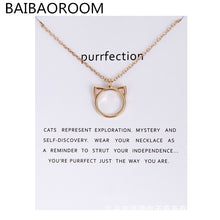 Load image into Gallery viewer, Fashion Jewelry Purrfection cat ear alloy pendant short necklace Women Gift