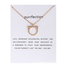 Load image into Gallery viewer, Fashion Jewelry Purrfection cat ear alloy pendant short necklace Women Gift