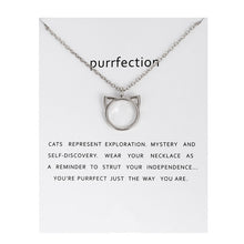 Load image into Gallery viewer, Fashion Jewelry Purrfection cat ear alloy pendant short necklace Women Gift