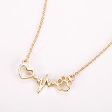 Load image into Gallery viewer, Fashion Cute Pets Dogs Footprints Paw Heart Love Chain Pendant Necklace Necklaces &amp; Pendants Jewelry for Women statment necklace
