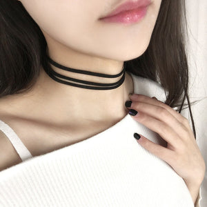 New Fashion Punk Gothic Girl Black Velvet Lace Harajuku Chokers Necklace Torques For Women Tattoo Clavicle Collares Jewelry Gift