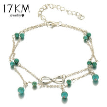 Load image into Gallery viewer, 17KM New Double Infinite Beads Pendant Anklet Foot Chain For Woman Summer Bracelet Charm 2 Color Anklets Foot Jewelry Gift