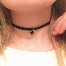 Load image into Gallery viewer, New Gothic Punk Harajuku Choker Necklace Leather Black Velvet Suede Steampunk Torques Jewelry Triangle LOVE Heart Star Crystal