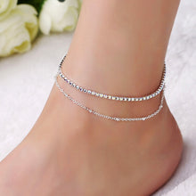Load image into Gallery viewer, Lovely Girl AB Crystal Ankle Bracelet Silver Color Link Chain Anklet Sexy Barefoot Jewelry Women Foot Bracelet Friendship Gift