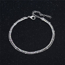 Load image into Gallery viewer, Lovely Girl AB Crystal Ankle Bracelet Silver Color Link Chain Anklet Sexy Barefoot Jewelry Women Foot Bracelet Friendship Gift