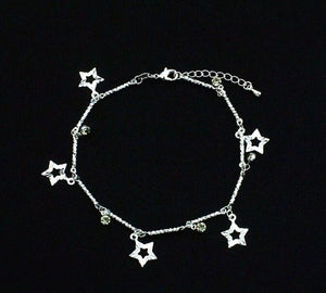 wholesale New fashion jewelry silver color heart beads star mix design anklet  for women girl wholesale AN53