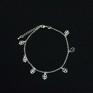 wholesale New fashion jewelry silver color heart beads star mix design anklet  for women girl wholesale AN53