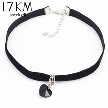 Load image into Gallery viewer, 17KM Heart Velvet Choker Necklaces &amp; Pendants For Woman 6 Colors Lace Necklaces Maxi Steampunk bib Bar Necklace collier boheme