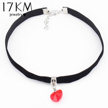 Load image into Gallery viewer, 17KM Heart Velvet Choker Necklaces &amp; Pendants For Woman 6 Colors Lace Necklaces Maxi Steampunk bib Bar Necklace collier boheme