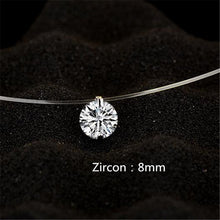 Load image into Gallery viewer, Invisible Chain Necklace Women Transparent Fishing Line Clavicle Chain Short Rhinestone Choker Necklace for Girl Fashion Jewelry