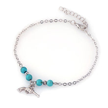 Load image into Gallery viewer, SHEEGIOR Sexy Barefoot Beach Turquoises Anklets Women Lovely Fatima Hand/Tree/Cross Silver Pendants Ankle Bracelets Foot Jewelry