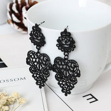 Load image into Gallery viewer, Fine Jewelry Drop Earrings Retro Vintage Alloy Hollow Women Silver Gold Leaflike Long Bohemian Pierced Dangle Earrings Wholesale