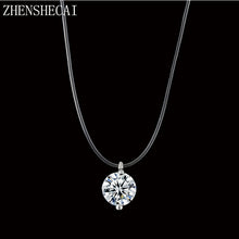 Load image into Gallery viewer, Fashion Color Silver Dazzling Clear And Invisible Zircon Necklace Simple Fishing Line Pendant Necklace Jewelry x89
