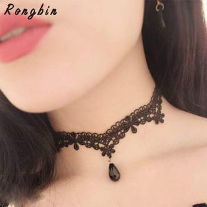 Lace Chocker Women Tassel Tattoo Velvet choker Maxi Necklace Statement Collier Ras Du Cou femme Jewelry Collana Collares Mujer