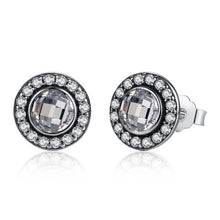 Load image into Gallery viewer, BAMOER Authentic 925 Sterling Silver Brilliant Legacy Stud Earrings With Clear CZ for Women Anniversary Jewelry PAS422