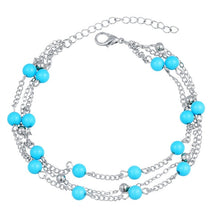 Load image into Gallery viewer, 2018 Blue Bead Gold Color Chain Anklet Bracelets For Women Beach Summer Jewelry Pendant Pour Ladies Anklets
