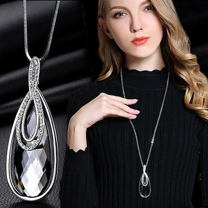 Meyfflin Long Necklaces & Pendants for Women Collier Femme Geometric Statement Colar Maxi Fashion Crystal Jewelry Bijoux 2019