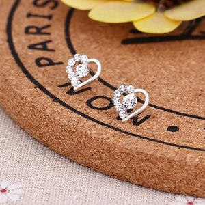 Hot Sale Cute Exquisite Simlated Pearl Crystal Stud Earring Butterfly Snowflake Star Triangle Crown Shape Earring Bijoux Brincos