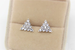 Hot Sale Cute Exquisite Simlated Pearl Crystal Stud Earring Butterfly Snowflake Star Triangle Crown Shape Earring Bijoux Brincos