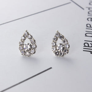 Hot Sale Cute Exquisite Simlated Pearl Crystal Stud Earring Butterfly Snowflake Star Triangle Crown Shape Earring Bijoux Brincos