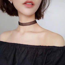Load image into Gallery viewer, Elastic Chokers Necklaces For Women Black Lace Hollow Flower Short Clavicle Collares Fashion Jewelry Gothic Bijoux Steampunk