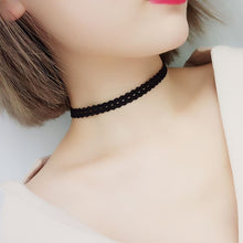 Load image into Gallery viewer, Elastic Chokers Necklaces For Women Black Lace Hollow Flower Short Clavicle Collares Fashion Jewelry Gothic Bijoux Steampunk