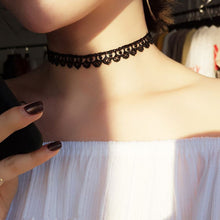 Load image into Gallery viewer, Elastic Chokers Necklaces For Women Black Lace Hollow Flower Short Clavicle Collares Fashion Jewelry Gothic Bijoux Steampunk