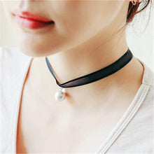 Load image into Gallery viewer, Elastic Chokers Necklaces For Women Black Lace Hollow Flower Short Clavicle Collares Fashion Jewelry Gothic Bijoux Steampunk