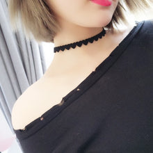 Load image into Gallery viewer, Elastic Chokers Necklaces For Women Black Lace Hollow Flower Short Clavicle Collares Fashion Jewelry Gothic Bijoux Steampunk