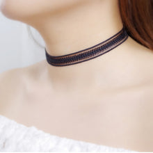 Load image into Gallery viewer, Elastic Chokers Necklaces For Women Black Lace Hollow Flower Short Clavicle Collares Fashion Jewelry Gothic Bijoux Steampunk