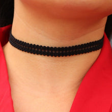 Load image into Gallery viewer, Elastic Chokers Necklaces For Women Black Lace Hollow Flower Short Clavicle Collares Fashion Jewelry Gothic Bijoux Steampunk