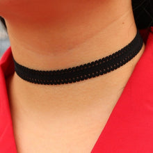 Load image into Gallery viewer, Elastic Chokers Necklaces For Women Black Lace Hollow Flower Short Clavicle Collares Fashion Jewelry Gothic Bijoux Steampunk