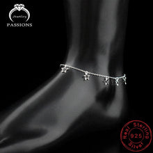 Load image into Gallery viewer, Hot Sale Hollow Star&amp;Heart Pendant Foot Anklet Chain 925 Sterling Silver Plate Ladies Anklets Bracelet For Women's Jewelry Gift