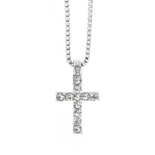Load image into Gallery viewer, Hip Hop Alloy Gold Color Cross Pendant Necklace Religious Iced Out crystal Crucfix Necklace Jewely For Men Free Cuban Chain