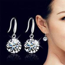 Load image into Gallery viewer, Fashion Silver color Earring For Women Crystal AAA Cubic Zirconia Drop Earrings Stone Pendientes Mujer Moda