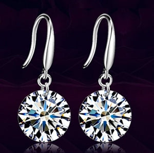 Fashion Silver color Earring For Women Crystal AAA Cubic Zirconia Drop Earrings Stone Pendientes Mujer Moda