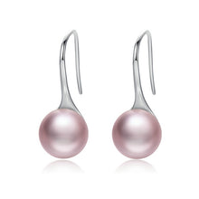 Load image into Gallery viewer, BAMOER 925 Sterling Silver 4 Color Round Imitation Pearl Drop Earrings Women Sterling Silver Jewelry Oorbellen Brincos SCE146