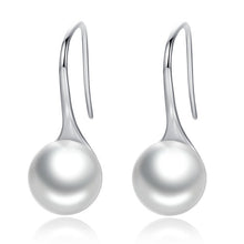 Load image into Gallery viewer, BAMOER 925 Sterling Silver 4 Color Round Imitation Pearl Drop Earrings Women Sterling Silver Jewelry Oorbellen Brincos SCE146