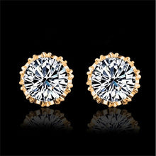 Load image into Gallery viewer, ALIUTOM 925 Sterling Sliver Fashion Jewelry 8MM Round 2 Carat Cubic Zirconia Silver Stud Earrings for Women