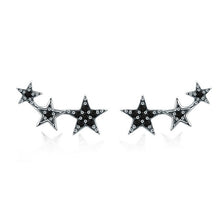 Load image into Gallery viewer, BAMOER 100% 925 Sterling Silver 3 Color Dazzling Stackable Star Stud Earrings for Women Authentic Silver Jewelry Bijoux SCE291