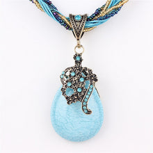 Load image into Gallery viewer, ZOSHI Blue natural crystal stone pendant necklace