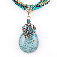 Load image into Gallery viewer, ZOSHI Blue natural crystal stone pendant necklace