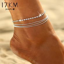 Load image into Gallery viewer, 17KM 1 PC Multi-layer Sexy Crystal Anklet Foot Chain Summer Bracelet Charm Anklets Beach Foot Wedding Jewelry Gift