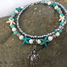 Load image into Gallery viewer, IF YOU Fashion Sea Turtles Imitation Pearls Starfish Charms Bracelets Anklets For Women Bohemian Summer Foot Chain Jewelry Gifts