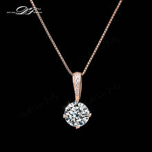 Load image into Gallery viewer, Double Fair OL Style Cubic Zirconia Chain Necklaces &amp; Pendants Rose Gold Color Fashion Crystal Wedding Jewelry For Women DFN426